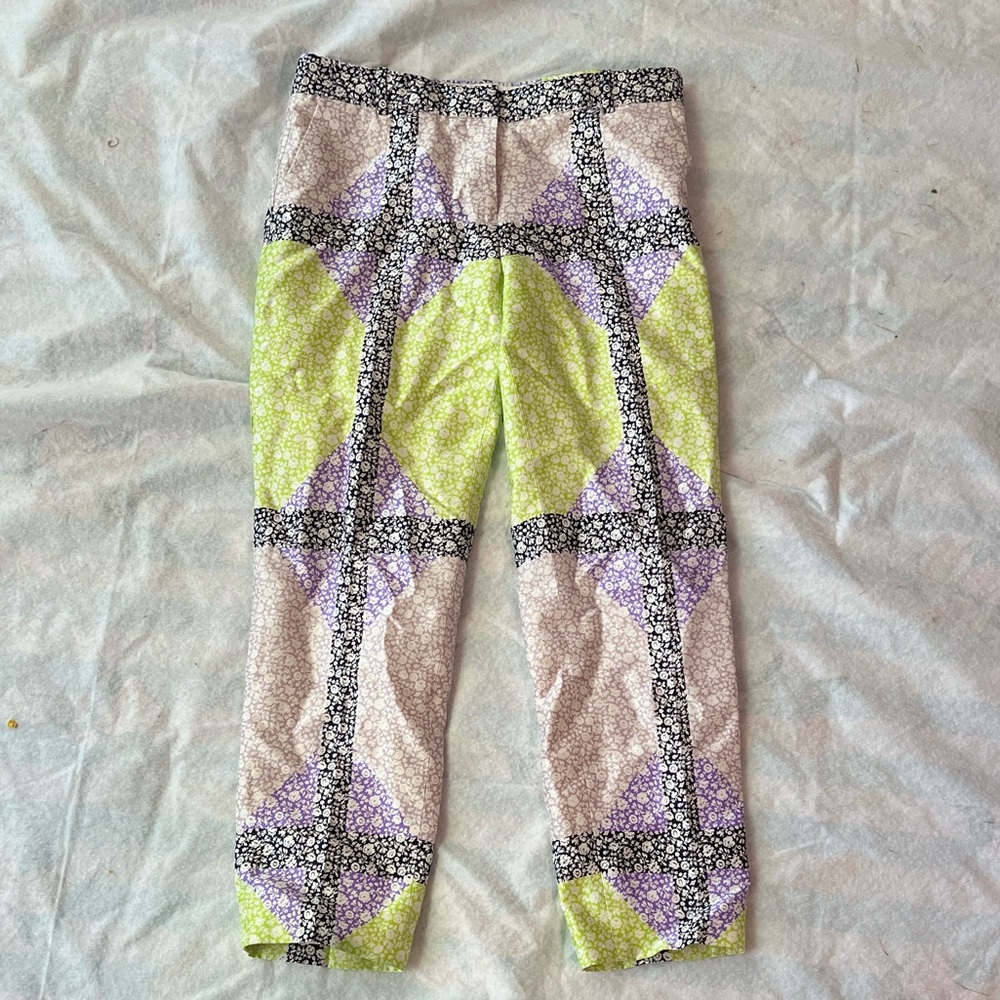 J Crew Collection Silk Wool Floral Print Pants